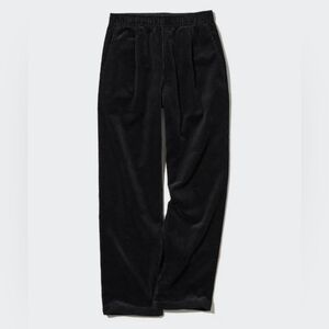 Uniqlo Unisex Black Corduroy Relaxed Fit Trousers